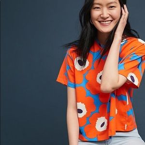 ANTHROPOLOGIE merimekko Poppy Printed Top